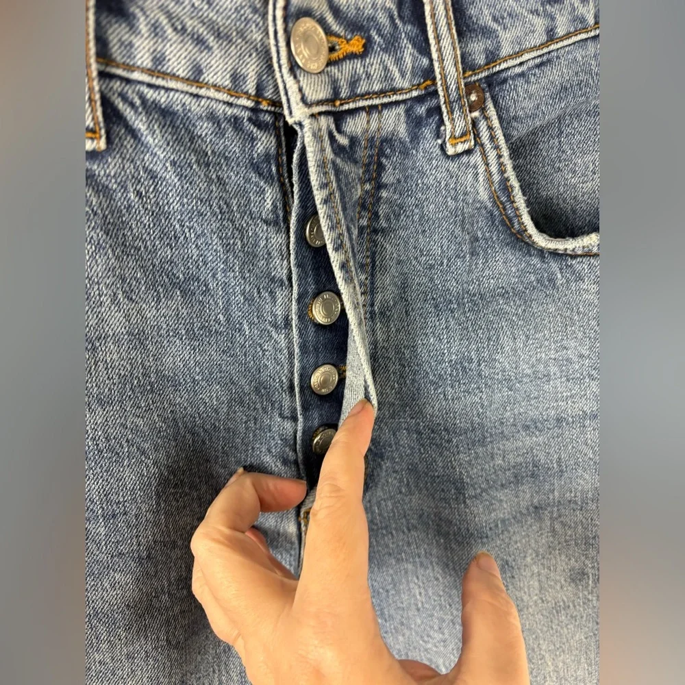 Free‎ People Jeans Womens 29 Blue We The Free Button-Fly Denim Straight Leg 621